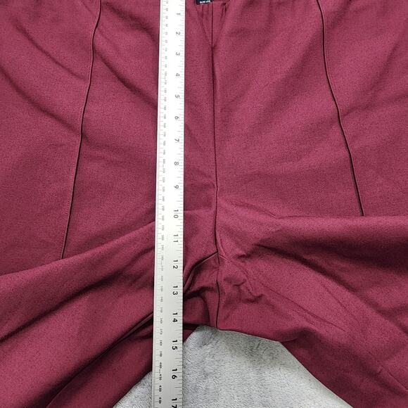 Lands End Pants Womens 24W Red Burgundy Pull On Front Seam Mid Rise Slim Leg - Picture 10 of 13